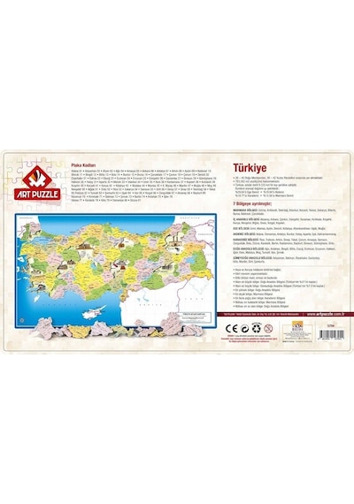 Art Puzzle 81 Parça Frame Türkiye Siyasi Haritası 5794