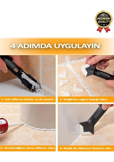 Çok Amaçlı Mutfak Banyo Fayans Derz Silikon Temizleme Kazıyıcı Sıyırıcı Ve Uygulayıcı Aparat 6 Parça