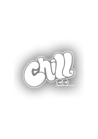 Chill Araba Stickeri 17x17 Cm Beyaz