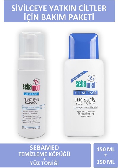 Sebamed Clear Face Yüz Temizleme Köpüğü 150 ML + Temizliyeci Yüz Toniği 150 ML