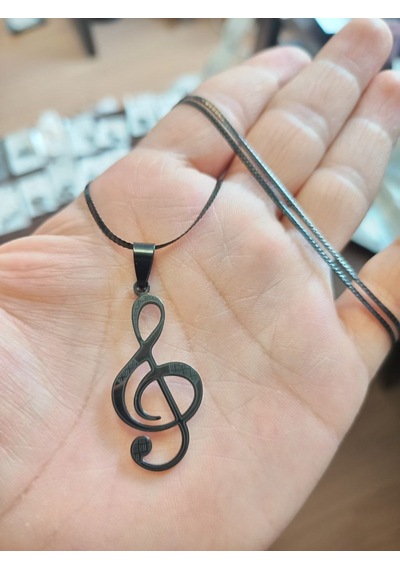 Sol Anahtarı Nota Müzik Siyah Renk 316l Paslanmaz Çelik Figür Kol Çok Renkli