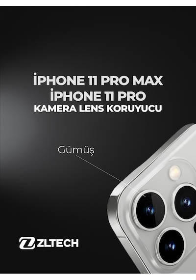 İphone 11pro/11promax Uyumlu Kamera Lens Koruyucu Gümüş