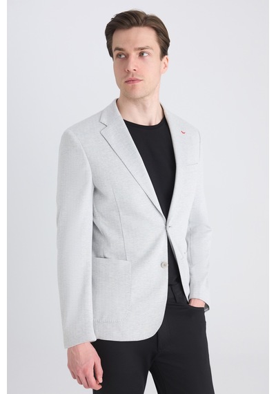 D's Damat Ds Damat Slim Fit Gri Balıksırtı Kumaş Ceket 5hc04bb06494m 301