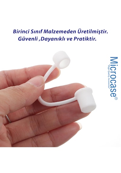 Microcase Yeti Ve Stanley Termoslar İçin Esnek Silikon Pipet Ucu Koruma Kılıfı 8mm-al4950 Beyaz