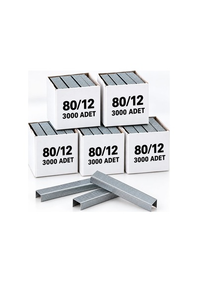 5'li Paket - Ithal 80/12 80 Serisi Havalı Zımba Teli 12 Mm 15.000 Adet