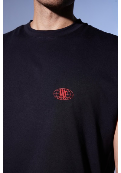 Woof Gym Connected By The Mindset Baskı Tank Top (Siyah)