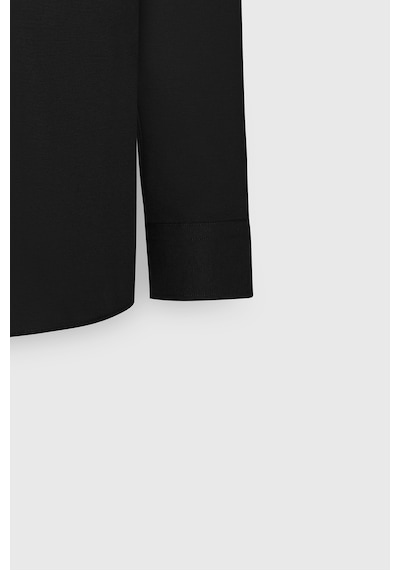 Ac&Co / Altınyıldız Classics Erkek Sıyah Tailored Slim Fit Dar Kesim Düğmeli Yaka Oxford Gömlek Sıyah Siyah