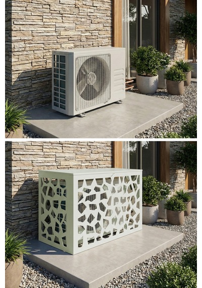 Klima Motoru/dış Ünite Gizleme/koruma Kafesi Xl 120x62x150 H Stone Gri