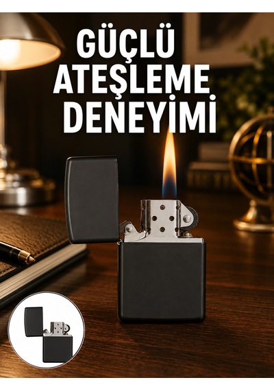 Çakmak Parlak Siyah Doldurulabilir Hedyelik Eşya Yeni Nesil - Lisinya Ahşap