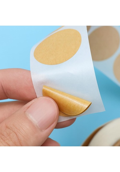 Kraft Mini Sticker, Yuvarlak Etiket, 2,5 Cm Çap, Kahverengi, Baharat Kavanozları Ve Cam Şişeler İçin, 500'lü Rulo Çok Renkli