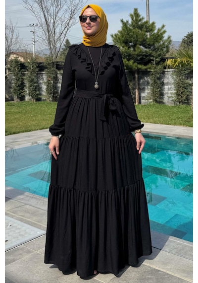 Rabia Şamlı Jale Elbise Siyah Normal