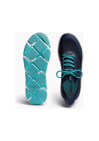 Strike Bluefin Lace Sneaker - Navy Lthr&textile W/blue