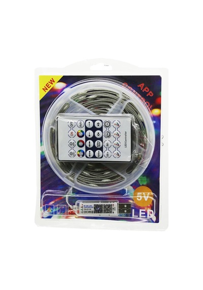 9mt Kumandalı - Usb Li Rgb Şerit Led 0.4w/m - 20lm/led -20+55 C 5570 Diğer