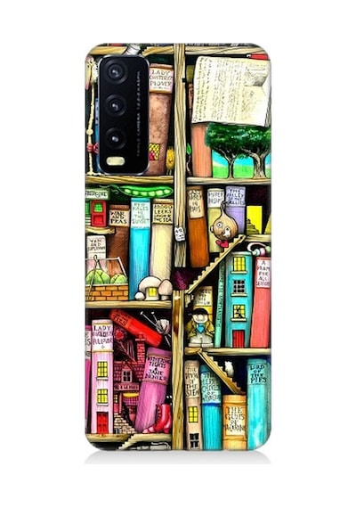 Vivo Y20s Uyumlu Kitaplık Ve Raflar Books Shelf Desenli Silikon Kılıf