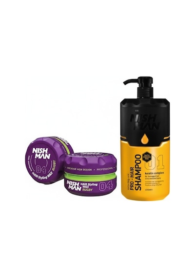 04 Saç Şekillendirici Ultra Sert Parlak Wax 150 Ml X 5 Adet/ + 1250 Ml Tuzsuz Şampuan Hediye