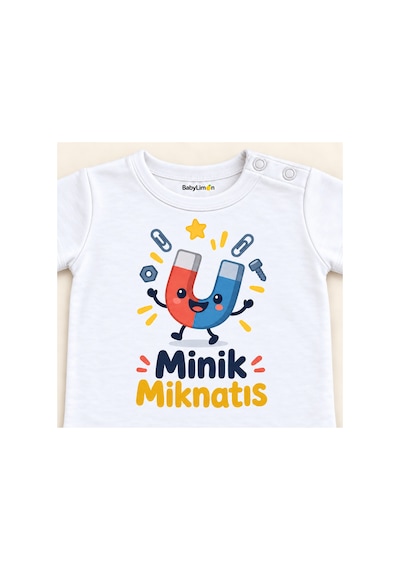 Babylimon Minik Mıknatıs Beyaz Kısa Kollu Çıtçıtlı Bebek Zıbını Beyaz - Minik Mıknatıs - 928161951 Beyaz - Minik Mıknatıs