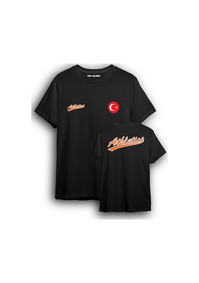 Top Glory Atletizm Milli Takım Tişört Turuncu Baskılı Atletizm T-shirt Atlcs1002