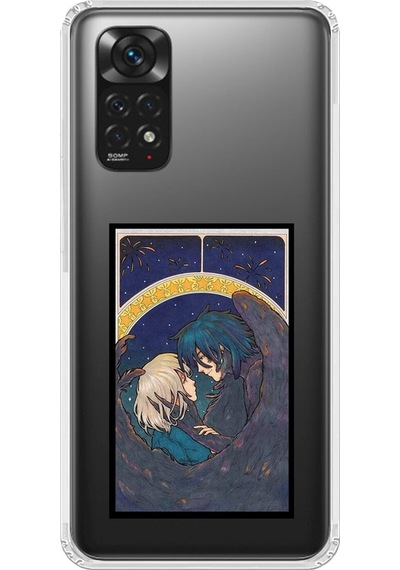 Xiaomi Redmi Note 11 Uyumlu Şeffaf Kılıf Howls Moving Castle 3 Tasarımlı