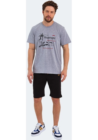 Slazenger KARNEN IN Oversize Erkek Tişört Gri