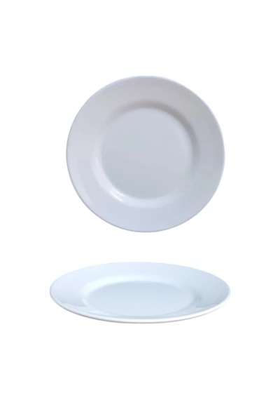 %100 Kırılmaz 6'lı Melamin Tatlı & Yemek Servis Tabağı Seti - 25 Cm Beyaz Beyaz