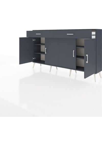 Arges Konsol 4 Raflı 2 Çekmeceli 4 Kapaklı 176x30x99 Antrasit-ant Antrasit-antrasit Arges Konsol 4 Raflı 2 Çekmeceli 4 Kapaklı 176x30x99 Antrasit-ant Antrasit-antrasit