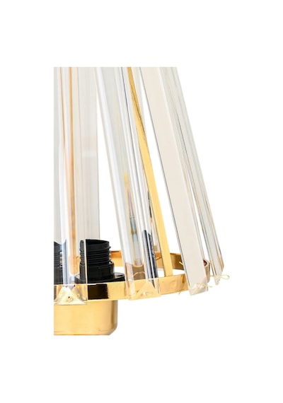 Gerçek Kristal Cam Başlık Gold Metal Gövdeli Yatak Odası Abajur Salon Lambası Altın