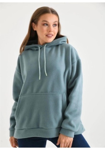 Lovie Moda Kadın Kapşonlu Sweatshirt Haki