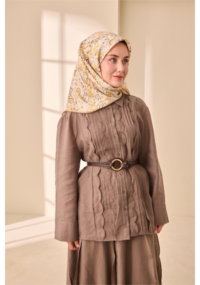 Silk Home Twill İpek Eşarp 11478-43 Vizon, Hardal, Bebe Mavi, Gri