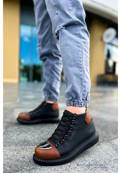 Saklımoda Ch267 Gst Roma Mirror Erkek Bot Sıyah/taba Çok Renkli