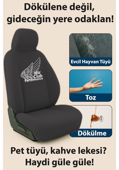 Arac İçinde Estetik Ve Rahatlik Arayanlara Honda Accent İle Uyumlu Oto Koltuk Kılıfı Siyah