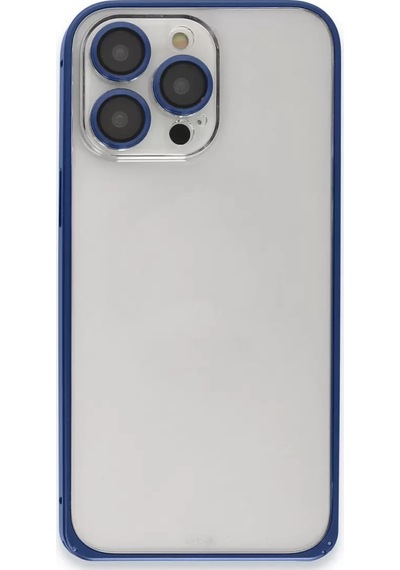 Joko Apple İphone 15 Pro Max Metal Bumper Mat Kapak - Lacivert