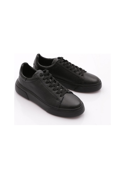 Dgn Toby Erkek Hakiki Deri Sneaker Ayakkabi Siyah