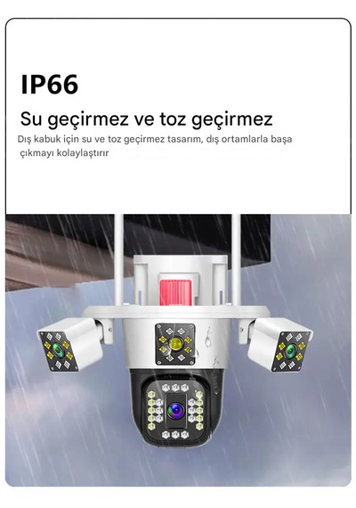 360 Derece 10x Zoom 3 Ekranlı Hd Gece Görüş Kamerası Dış Mekan