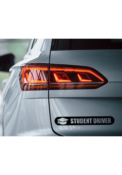 Bk Home Student Driver Tasarımlı Siyah Araç Sticker-1