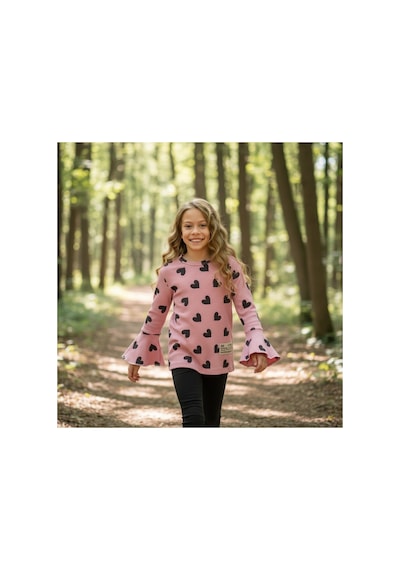 Fesshera Kids Kız Çocuk Sweatshirt Uzun Kollu Fitilli Kalp Desenli İspanyol Kol Kesimli Pamuklu Kışlık Sweatshirt Pembe Fesshera Kids Kız Çocuk Sweatshirt Uzun Kollu Fitilli Kalp Desenli İspanyol Kol Kesimli Pamuklu Kışlık Sweatshirt Pembe