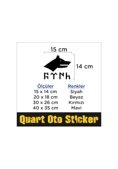 Kurt Ve Türk Sticker, Oto Araç Sticker