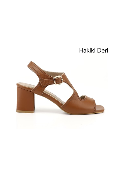 Gönderi(R) Gönderi R Kadın Taba Kalın Topuklu Arkası Açık Hakiki Deri Sandalet Dyza84735854