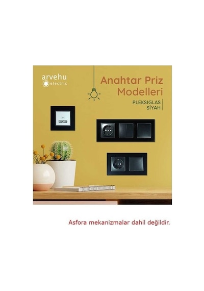 Asfir Schneider Asfora Serisi Pleksiglas Parlak Siyah Dörtlü Çerçeve Apg204-71 Modeli