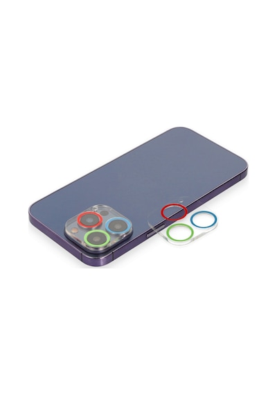 İphone 13 Pro Renkli Kamera Lens Koruma Cam - Mavi-yeşil