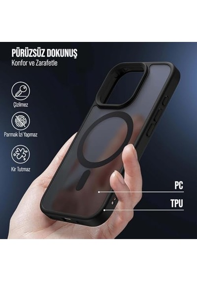 Uyumlu 16 Pro Max Kılıf Şarj Özellikli Sıvı Teknolojili Silinebilir Sert Kivi Kap Bej Diğer