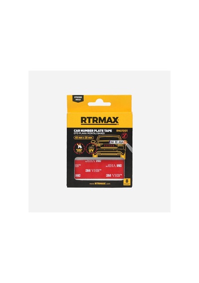 Çift Taraflı Oto Plaka Montaj Bandı 8 Adet 65 Mm 25 Mm Rtrmax - Rnu1001 18 x 50 MM