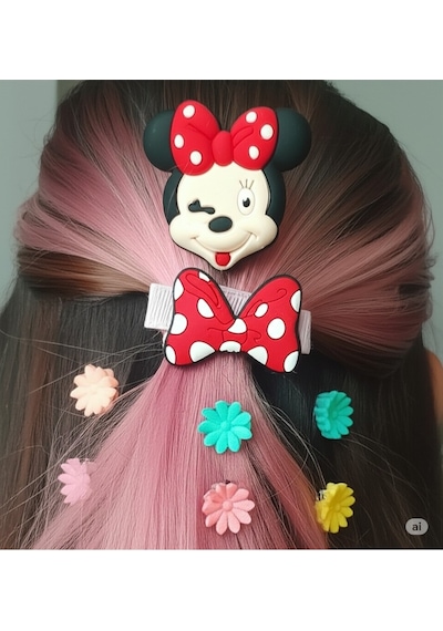 Minnie Mouse Temalı Toka Seti Sevimli Kız Çocuk Toka Okul, Doğum Günü Partileri Ve Özel Günlerde. Çok Renkli