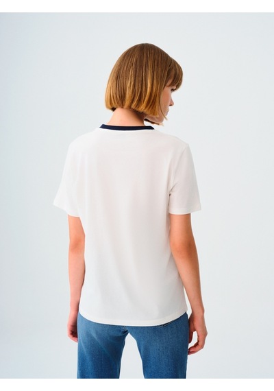 Oversize Fit Kadın Bluz K.kol Beyaz