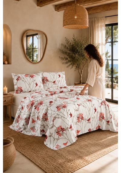 La Notte Pure Romance Çift Kişilik 4 Parça Pike Takımı 210x230 + 160x200 + 2/50x70 Cm Çok Renkli