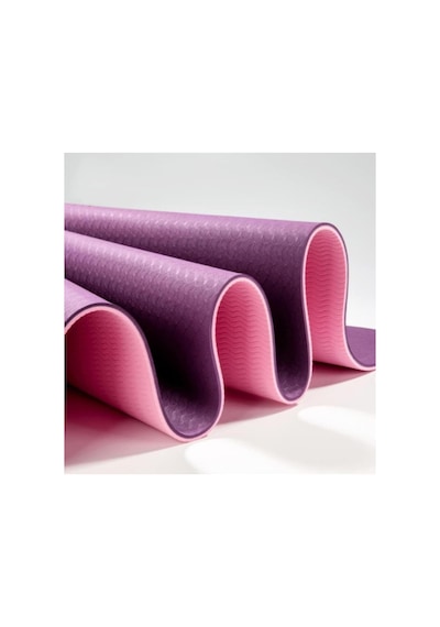 Tpe Pilates Yoga Minderi 6 Mm, Taşıma Çantalı Çift Renkli Yoga Matı Mor Diğer