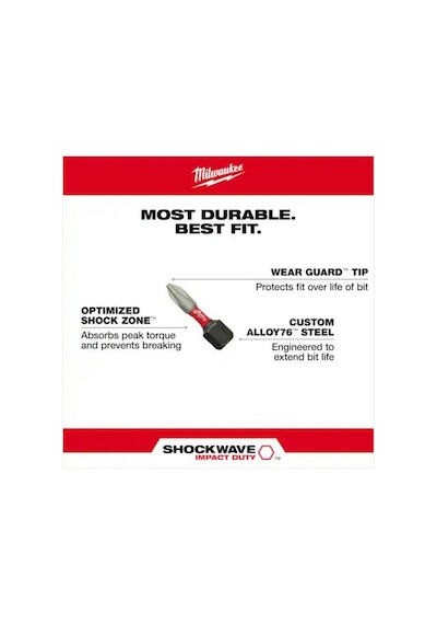 Milwaukee Bits Yıldız Uç Vidalama Matkap Ucu Ph2 X 25mm -5 Adet