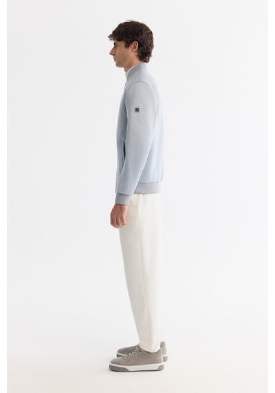Avva Erkek Mavi Bomber Yaka Süet Dokulu Mevsimlik Comfort Fit Mont B006045