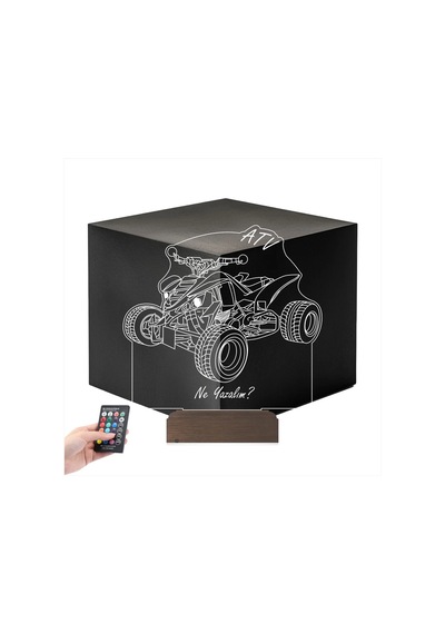 Luvivia Atv Outdoor Motor Tasarım Kişiye Özel 3d Lamba - Masa Gece Lambası Şeffaf
