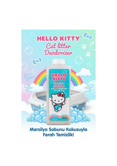 Hello Kitty Cat Litter, Kedi Kumu Deodorizer, Koku Giderici Sabun Kokulu 500gr