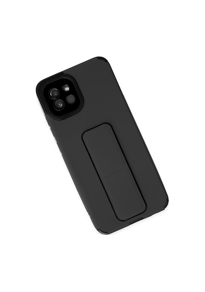 Samsung Galaxy  Uyumlu,  A03 Kılıf Mega Standlı Silikon - Siyah